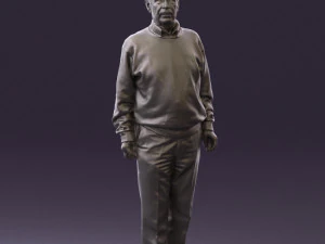 old man in black sweater 0563 3D Model