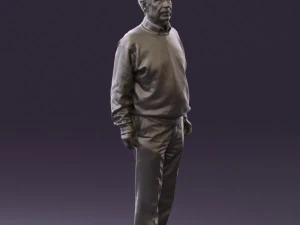 old man in black sweater 0563 3D Model