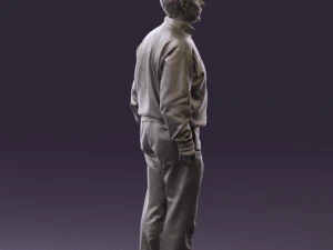 old man in black sweater 0563 3D Model