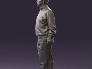 old man in black sweater 0563 3D Model