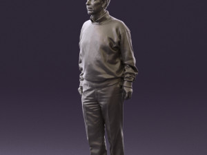old man in black sweater 0563 Modèle 3D