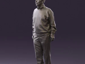 old man in black sweater 0563 3D Model