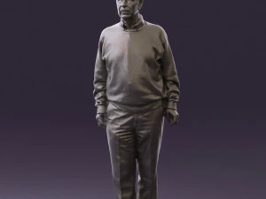 old man in black sweater 0563 3D Model