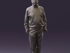 old man in black sweater 0563 3D Model