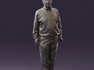 old man in black sweater 0563 3D Model