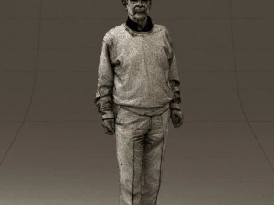 old man in black sweater 0563 3D Model