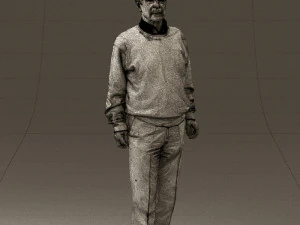 old man in black sweater 0563 3D Model
