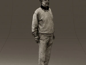 old man in black sweater 0563 3D Model