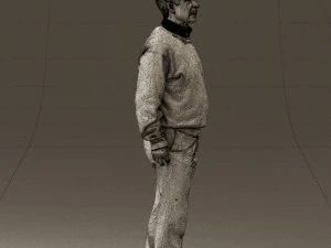 old man in black sweater 0563 3D Model
