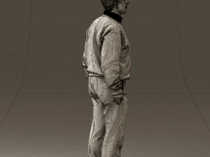 old man in black sweater 0563 3D Model
