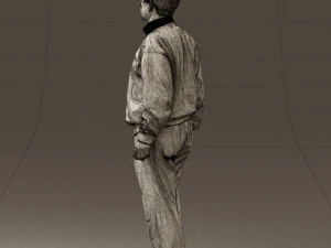old man in black sweater 0563 3D Model