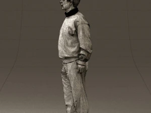 old man in black sweater 0563 3D Model