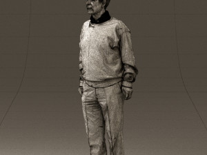 old man in black sweater 0563 Modèle 3D