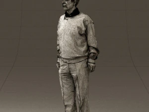 old man in black sweater 0563 3D Model