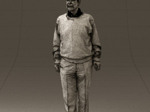 old man in black sweater 0563 Modèle 3D