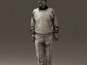 old man in black sweater 0563 3D Model