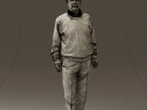 old man in black sweater 0563 3D Model