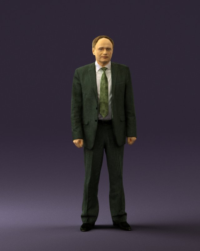 old man in black suit 0564 3D Модель .c4d .max .obj .3ds .fbx .stl .blend 