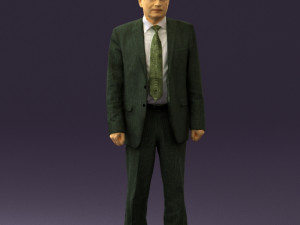 old man in black suit 0564 Model 3D