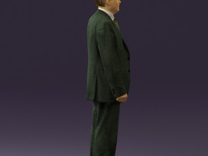 old man in black suit 0564 3D Модель