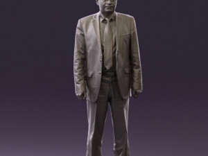 old man in black suit 0564 3D Модель