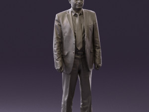 old man in black suit 0564 3D Модель