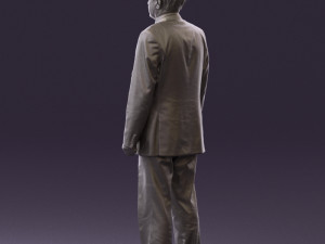 old man in black suit 0564 3D Модель