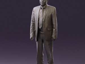 old man in black suit 0564 3D Модель