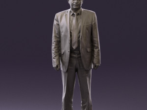 old man in black suit 0564 3D Модель