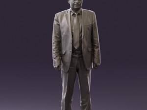 old man in black suit 0564 3D Модель