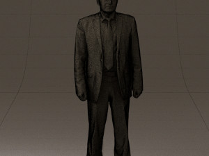 old man in black suit 0564 3D Модель