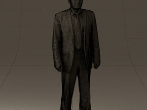 old man in black suit 0564 3D Модель