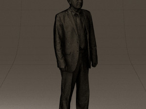 old man in black suit 0564 3D Модель