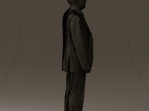 old man in black suit 0564 3D Модель