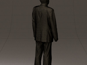 old man in black suit 0564 3D Модель