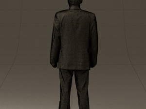 old man in black suit 0564 3D Модель