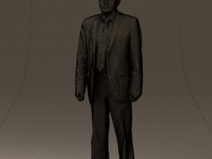 old man in black suit 0564 3D Модель