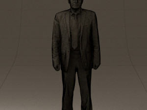old man in black suit 0564 3D Модель