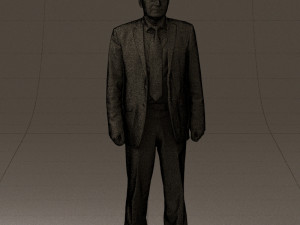 old man in black suit 0564 3D Модель