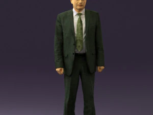 穿黑西装的老人 0564 3D 打印准备就绪 3D 打印模型