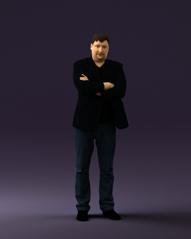 man in black top jeans 0565 Model 3D .c4d .max .obj .3ds .fbx .stl .blend 