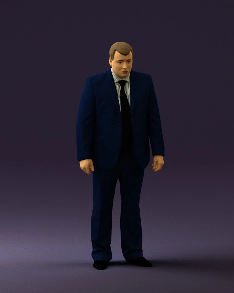 man in blue suit 0566 3D Model .c4d .max .obj .3ds .fbx .stl .blend 
