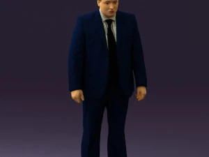 穿蓝色西装的男人 0566 3D 打印准备就绪 3D 打印模型