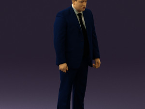 man in blue suit 0566 3d print ready 3D Принт Модель