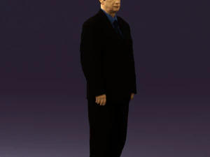 man in black suit blue tshirt 0567 3D Model