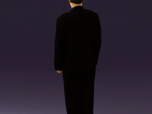 man in black suit blue tshirt 0567 3D Model