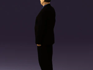 man in black suit blue tshirt 0567 3D Model