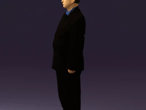 man in black suit blue tshirt 0567 3D Model