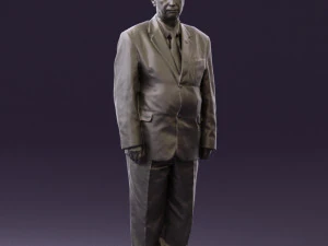 man in black suit blue tshirt 0567 3D Model