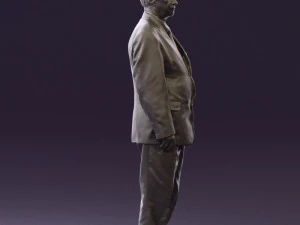 man in black suit blue tshirt 0567 3D Model